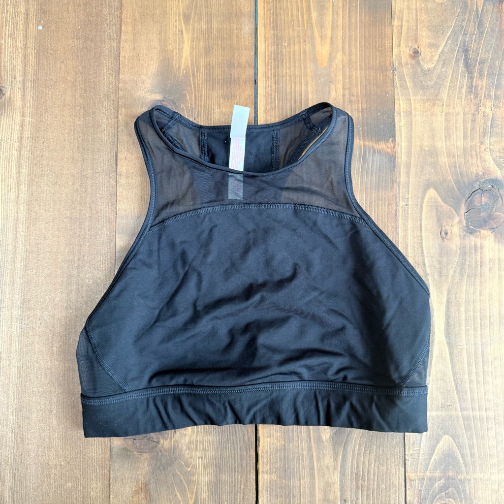 Victoria's Secret Pink Black Mesh High Neck Racerback Sports Bra